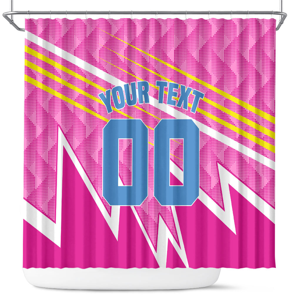Personalized Barbados Cricket Tridents Shower Curtain Graphic Geometric Dynamic Sports Mascot