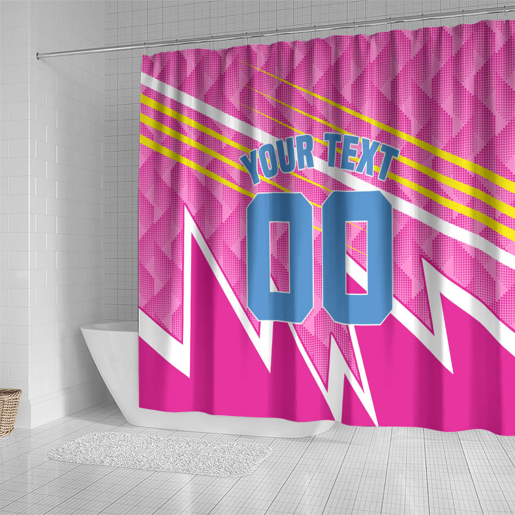 Personalized Barbados Cricket Tridents Shower Curtain Graphic Geometric Dynamic Sports Mascot