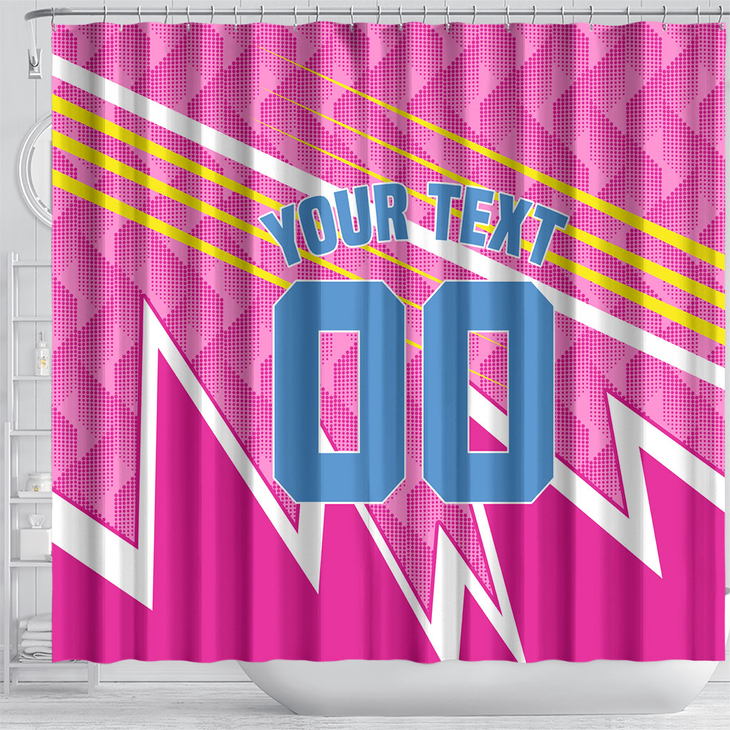 Personalized Barbados Cricket Tridents Shower Curtain Graphic Geometric Dynamic Sports Mascot
