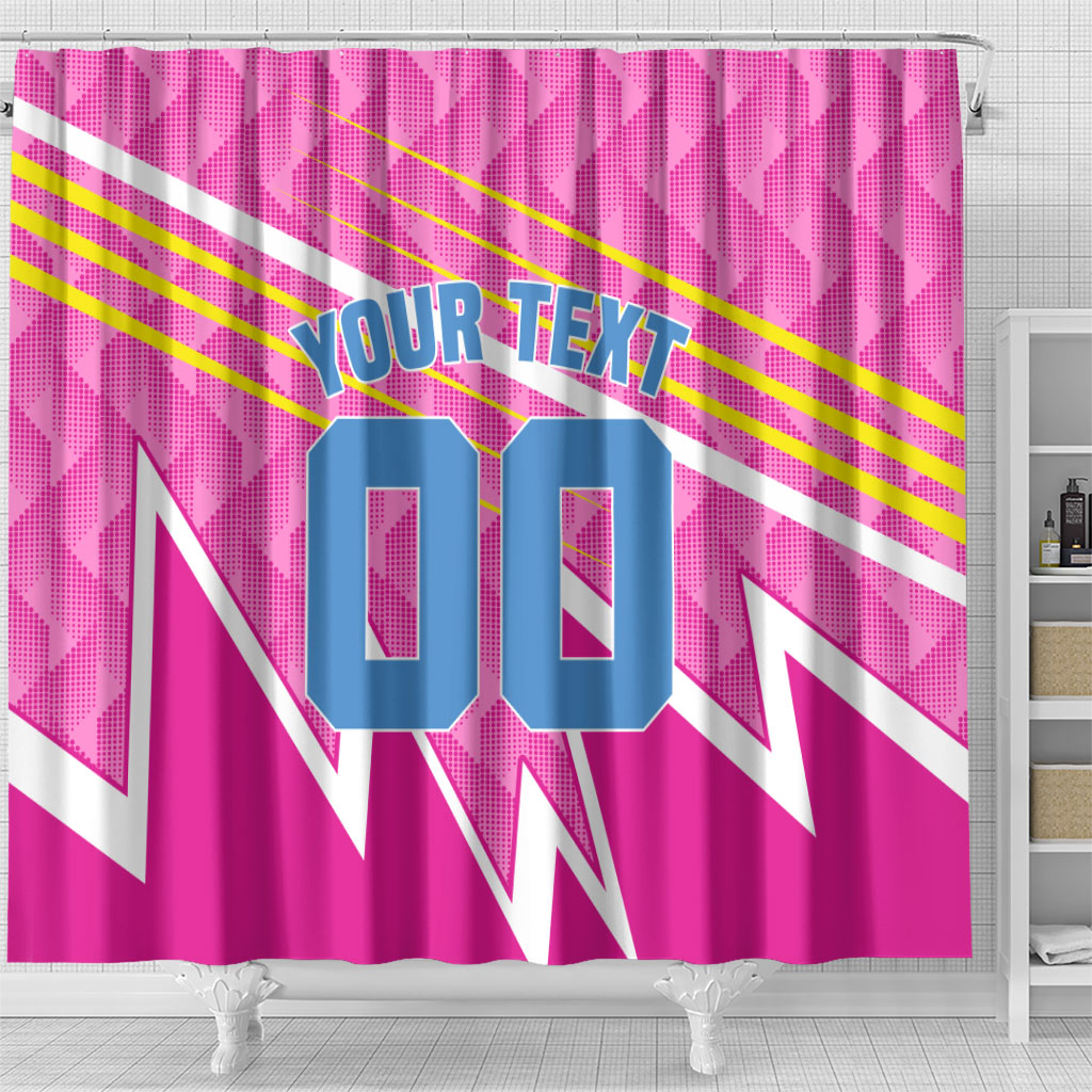 Personalized Barbados Cricket Tridents Shower Curtain Graphic Geometric Dynamic Sports Mascot