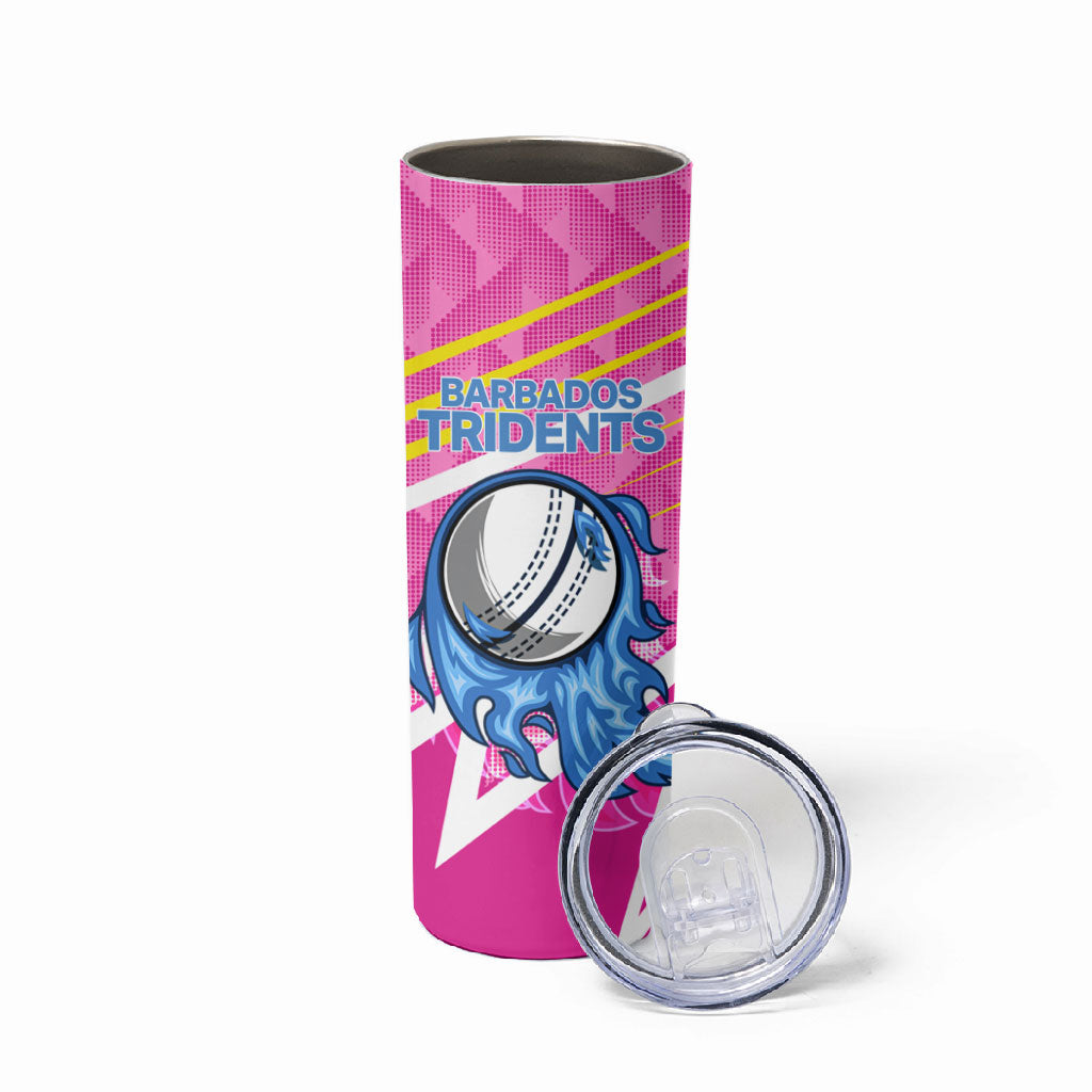 Personalized Barbados Cricket Tridents Skinny Tumbler Graphic Geometric Dynamic Sports Mascot