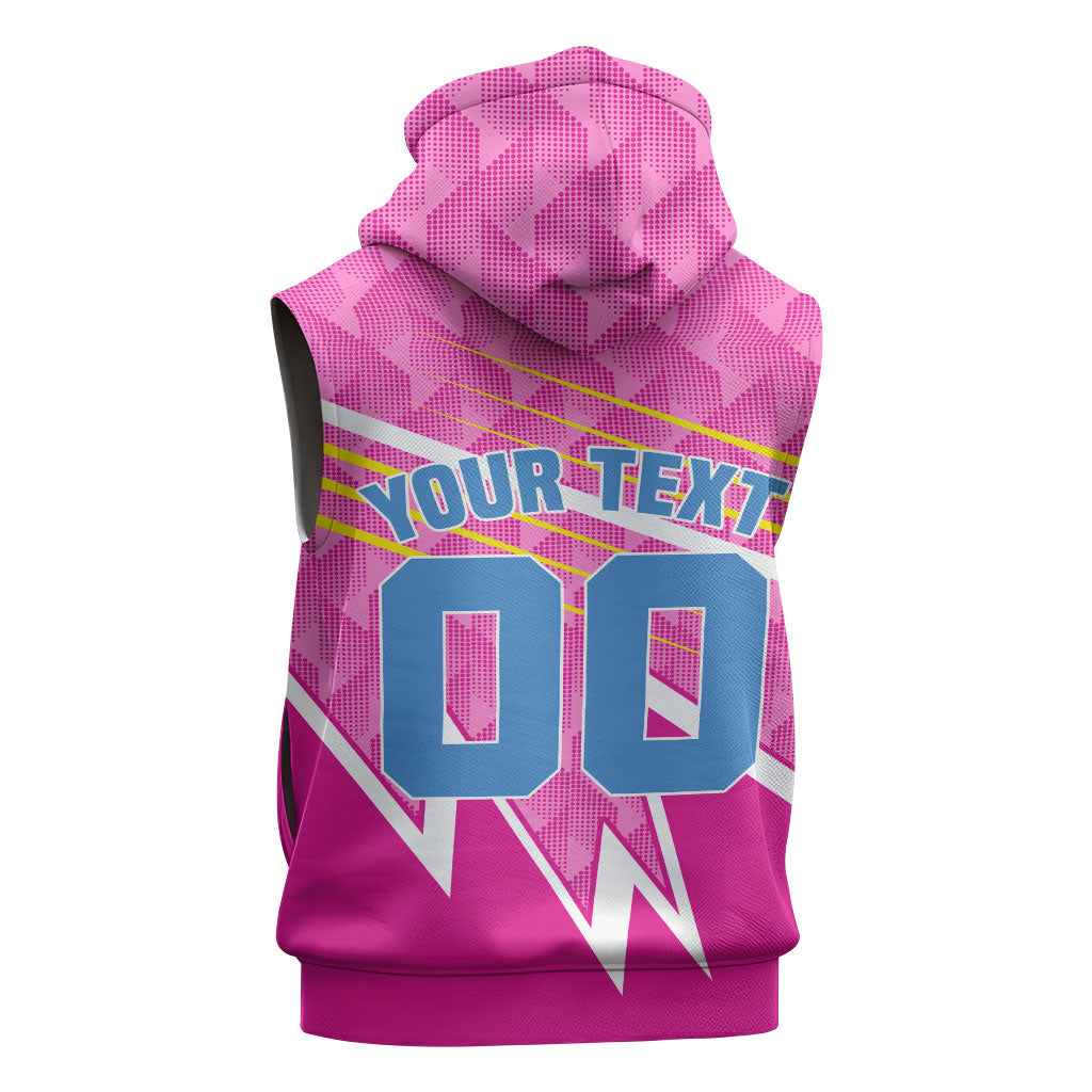 Personalized Barbados Cricket Tridents Sleeveless Hoodie Graphic Geometric Dynamic Sports Mascot