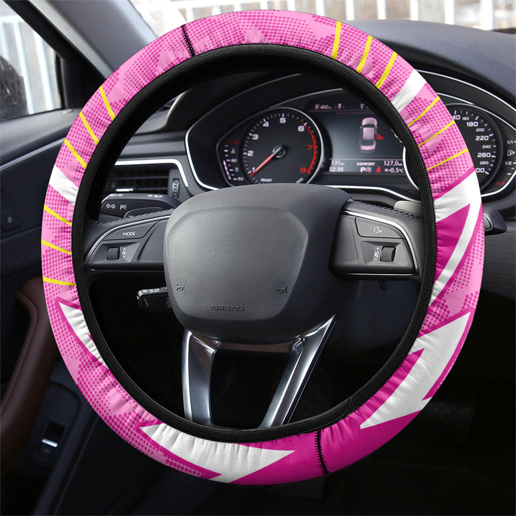 Barbados Cricket Tridents Steering Wheel Cover Graphic Geometric Dynamic Sports Mascot