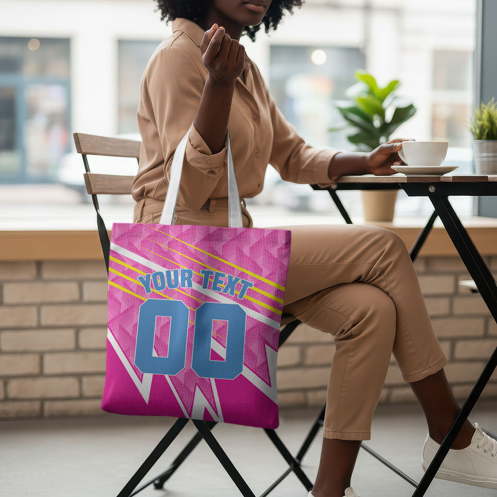 Personalized Barbados Cricket Tridents Tote Bag Graphic Geometric Dynamic Sports Mascot