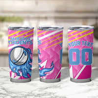 Personalized Barbados Cricket Tridents Tumbler Cup Graphic Geometric Dynamic Sports Mascot