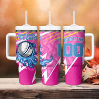 Personalized Barbados Cricket Tridents Tumbler With Handle Graphic Geometric Dynamic Sports Mascot
