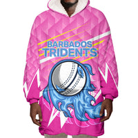 Personalized Barbados Cricket Tridents Wearable Blanket Hoodie Graphic Geometric Dynamic Sports Mascot
