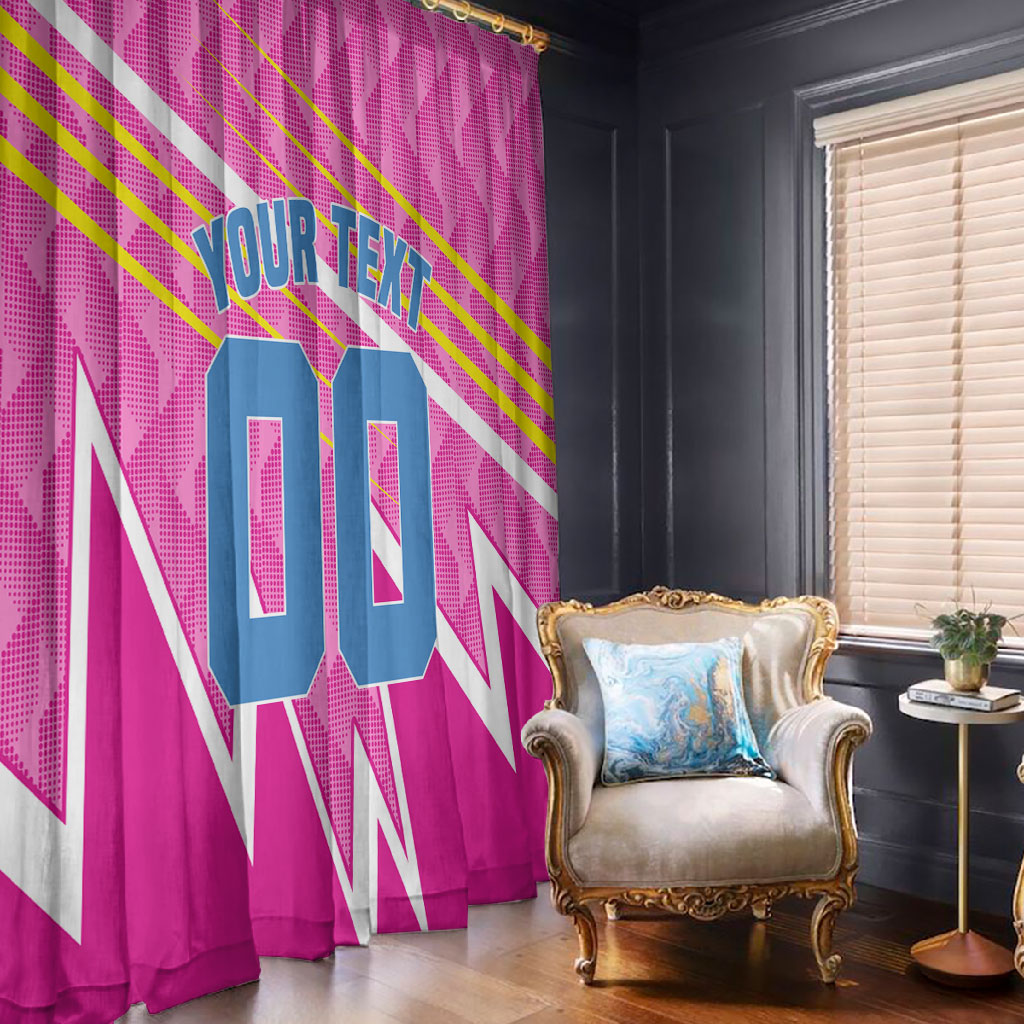 Personalized Barbados Cricket Tridents Window Curtain Graphic Geometric Dynamic Sports Mascot