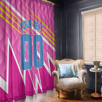 Personalized Barbados Cricket Tridents Window Curtain Graphic Geometric Dynamic Sports Mascot