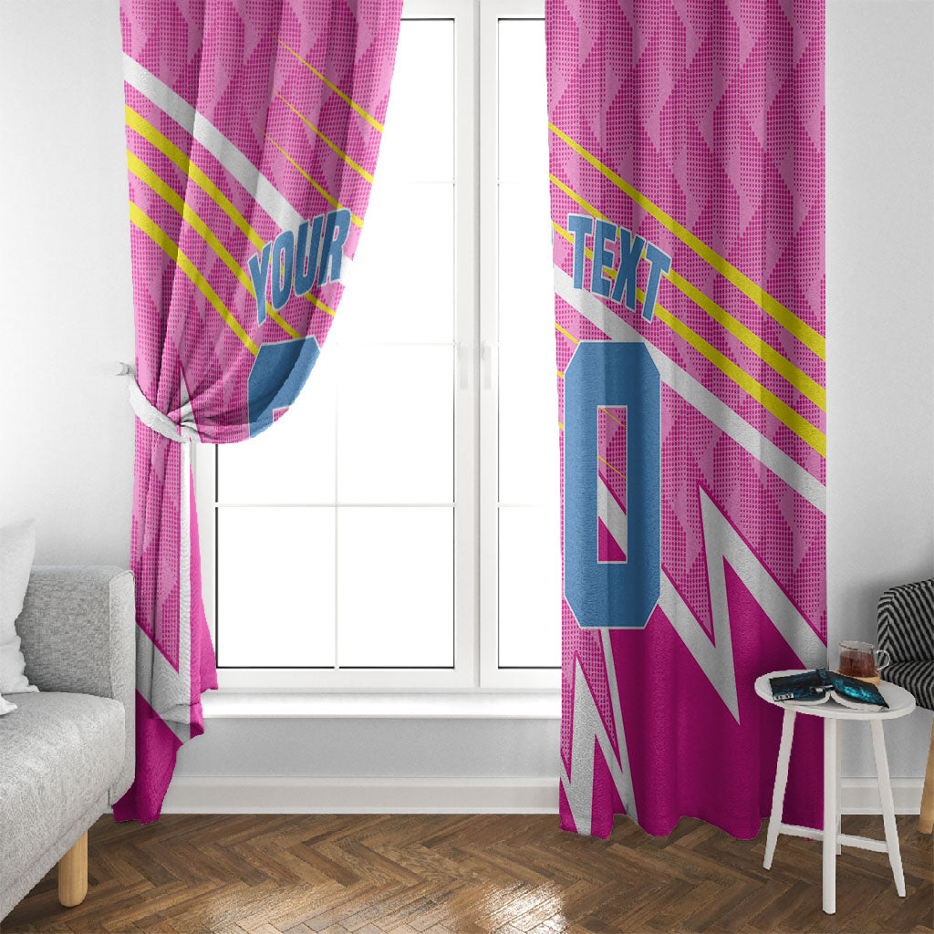 Personalized Barbados Cricket Tridents Window Curtain Graphic Geometric Dynamic Sports Mascot