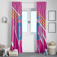 Personalized Barbados Cricket Tridents Window Curtain Graphic Geometric Dynamic Sports Mascot