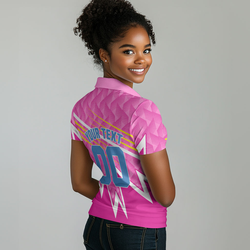 Personalized Barbados Cricket Tridents Women Polo Shirt Graphic Geometric Dynamic Sports Mascot