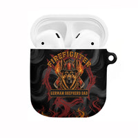Firefighter German Shepherd Dad AirPods Case Vintage Fire Flames Sunset City Skyline - Always By My Side