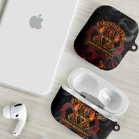 Firefighter German Shepherd Dad AirPods Case Vintage Fire Flames Sunset City Skyline - Always By My Side