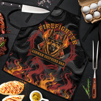 Firefighter German Shepherd Dad Apron Vintage Fire Flames Sunset City Skyline - Always By My Side