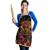 Firefighter German Shepherd Dad Apron Vintage Fire Flames Sunset City Skyline - Always By My Side