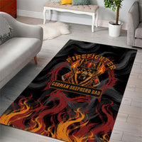 Firefighter German Shepherd Dad Area Rug Vintage Fire Flames Sunset City Skyline - Always By My Side
