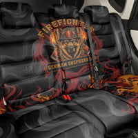 Firefighter German Shepherd Dad Back Car Seat Cover Vintage Fire Flames Sunset City Skyline - Always By My Side