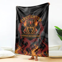 Firefighter German Shepherd Dad Blanket Vintage Fire Flames Sunset City Skyline - Always By My Side