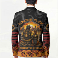 Firefighter German Shepherd Dad Blazer Vintage Fire Flames Sunset City Skyline - Always By My Side