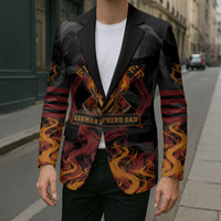 Firefighter German Shepherd Dad Blazer Vintage Fire Flames Sunset City Skyline - Always By My Side