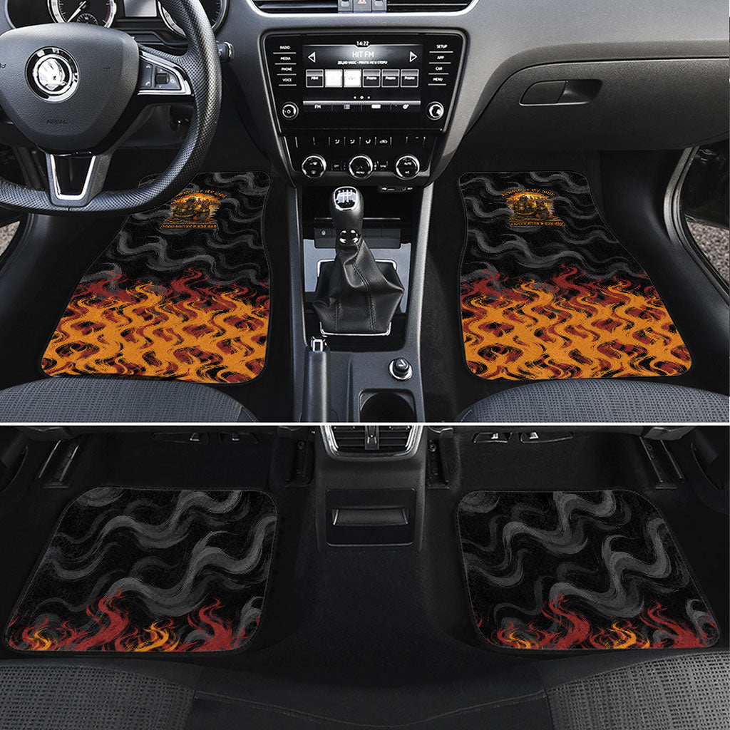 Firefighter German Shepherd Dad Car Mats Vintage Fire Flames Sunset City Skyline - Always By My Side