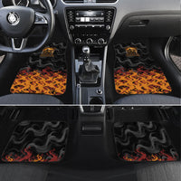 Firefighter German Shepherd Dad Car Mats Vintage Fire Flames Sunset City Skyline - Always By My Side