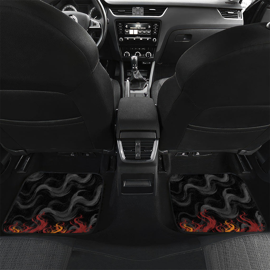 Firefighter German Shepherd Dad Car Mats Vintage Fire Flames Sunset City Skyline - Always By My Side