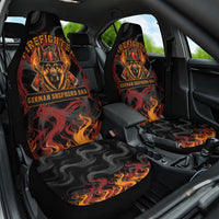Firefighter German Shepherd Dad Car Seat Cover Vintage Fire Flames Sunset City Skyline - Always By My Side