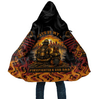 Firefighter German Shepherd Dad Cloak Vintage Fire Flames Sunset City Skyline - Always By My Side