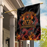Firefighter German Shepherd Dad Garden Flag Vintage Fire Flames Sunset City Skyline - Always By My Side