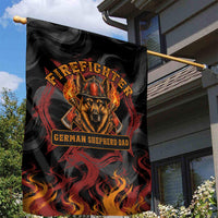 Firefighter German Shepherd Dad Garden Flag Vintage Fire Flames Sunset City Skyline - Always By My Side
