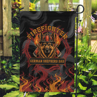 Firefighter German Shepherd Dad Garden Flag Vintage Fire Flames Sunset City Skyline - Always By My Side