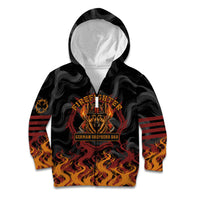 Firefighter German Shepherd Dad Kid Hoodie Vintage Fire Flames Sunset City Skyline - Always By My Side
