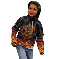 Firefighter German Shepherd Dad Kid Hoodie Vintage Fire Flames Sunset City Skyline - Always By My Side