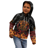 Firefighter German Shepherd Dad Kid Hoodie Vintage Fire Flames Sunset City Skyline - Always By My Side