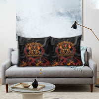 Firefighter German Shepherd Dad Pillow Cover Vintage Fire Flames Sunset City Skyline - Always By My Side