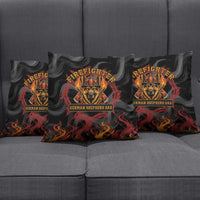 Firefighter German Shepherd Dad Pillow Cover Vintage Fire Flames Sunset City Skyline - Always By My Side