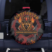 Firefighter German Shepherd Dad Spare Tire Cover Vintage Fire Flames Sunset City Skyline - Always By My Side