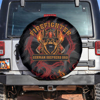 Firefighter German Shepherd Dad Spare Tire Cover Vintage Fire Flames Sunset City Skyline - Always By My Side