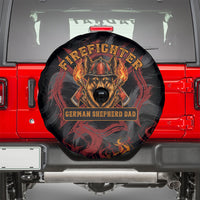 Firefighter German Shepherd Dad Spare Tire Cover Vintage Fire Flames Sunset City Skyline - Always By My Side