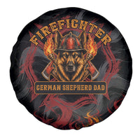 Firefighter German Shepherd Dad Spare Tire Cover Vintage Fire Flames Sunset City Skyline - Always By My Side
