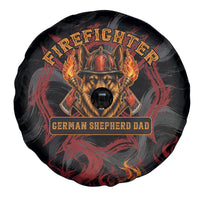 Firefighter German Shepherd Dad Spare Tire Cover Vintage Fire Flames Sunset City Skyline - Always By My Side