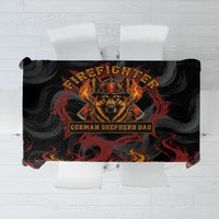 Firefighter German Shepherd Dad Tablecloth Vintage Fire Flames Sunset City Skyline - Always By My Side