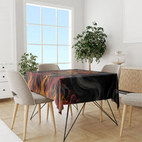 Firefighter German Shepherd Dad Tablecloth Vintage Fire Flames Sunset City Skyline - Always By My Side