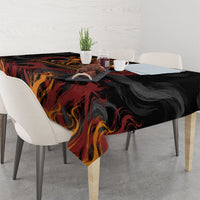Firefighter German Shepherd Dad Tablecloth Vintage Fire Flames Sunset City Skyline - Always By My Side
