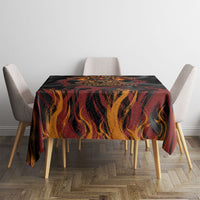 Firefighter German Shepherd Dad Tablecloth Vintage Fire Flames Sunset City Skyline - Always By My Side
