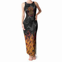 Firefighter German Shepherd Dad Tank Maxi Dress Vintage Fire Flames Sunset City Skyline - Always By My Side