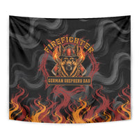 Firefighter German Shepherd Dad Tapestry Vintage Fire Flames Sunset City Skyline - Always By My Side