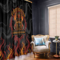 Firefighter German Shepherd Dad Window Curtain Vintage Fire Flames Sunset City Skyline - Always By My Side